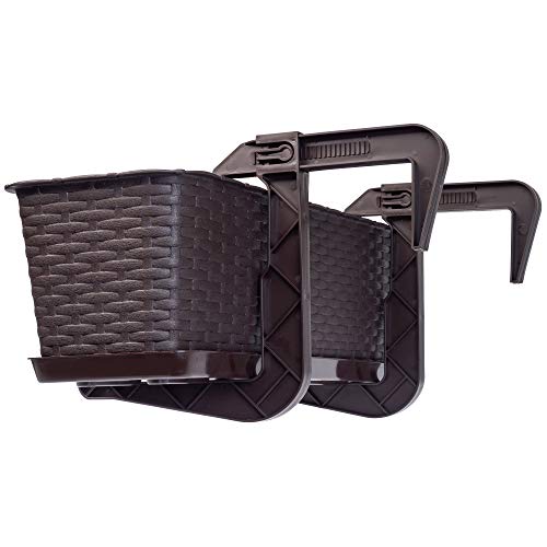 KADAX Balkontopf mit Untersatz, Pflanzkasten, Balkonkasten mit Wasser Öffnungen, Blumenkasten für Rosen, Oleander… – Bild 5