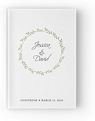 Simple Guest Book, Simple Wedding Guest Book, Leaf Wedding Guest Book, White Wedding Guest Book, Personalised Guest Book