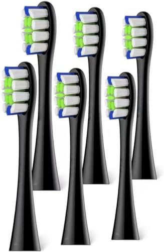 Oclean Tandenborstel Opzetborstel Vervangingsset, Geschikt voor alle Oclean Elektrische Tandenborstels, FDA-goedgekeurd (6 stuks) – Zwart