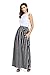 HOTAPEI Women's Summer Black and White Striped High Waisted Maxi Skirts with Pocket Small