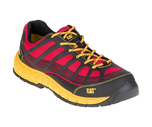 Caterpillar Men's Streamline Comp Toe Running Shoe,Red/Yellow,9 M US