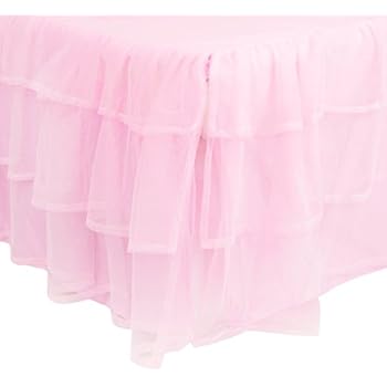 Amazon.com: Tadpoles Triple Layer Tulle Bed Skirt, Pink ...