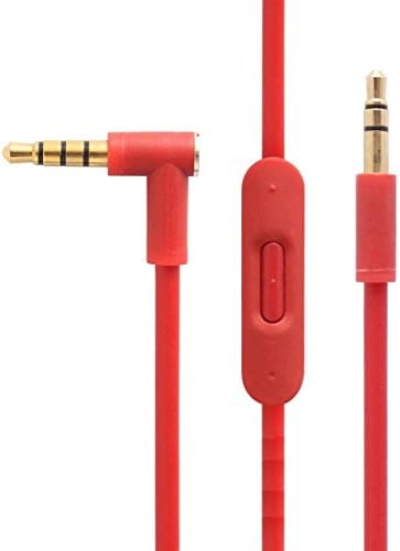 Replacement Cable for Beats by Dr. Dre Headphone Solo 2/3 HD/Studio/Pro/Detox/Wireless,Cord Extension with Talk Control Compatible for Samsung S8 LG G6 iPhone 6S 7 8 Ps4 Controller (Red)