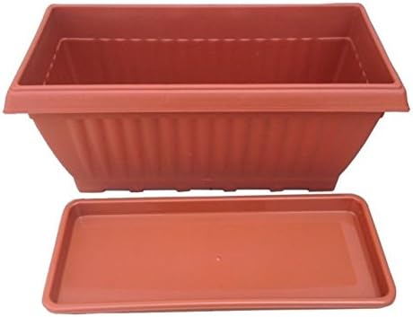 First Smart Plastic Rectangle Pot Set (18-inch, Brown)