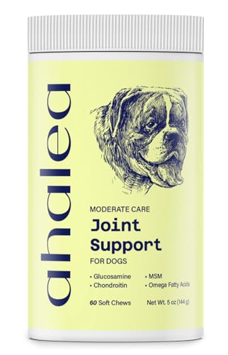 AHALEA MOBILITY BITES DOG JOINT SUPPLEMENT – HIP AND JOINT CHEWS FOR DOGS – PET PRODUCTS WITH GLUCOSAMINE, CHONDROITIN, & MSM + VITAMINS C AND E FOR DOG JOINT RELIEF 60 CT
