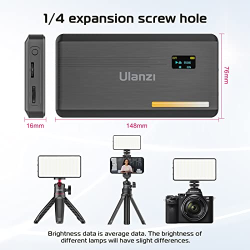 ULANZI VL200 Bi-Color LED Video Light, On-Camera Video Light, Type-C Rechargeable 5000mAh Mini Camera Light, 2500-9000K Ultra Bright Photo and Video Lighting, Fill Light, Potable Photography Lighting