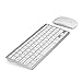 HaloVa Wireless Keyboard and Mouse Ultra-Thin Mute Wireless Keyboard and Mouse Combo for PC Mac Laptop, Silver