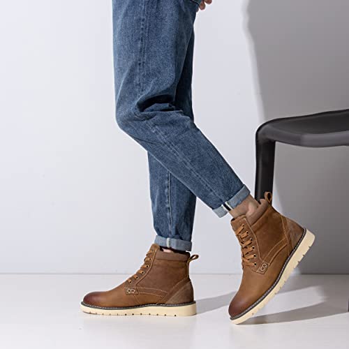 Vostey Mens Chukka Boots Leather Casual Lace Up Boot Waterproof Dress Boots for Men (BMY8013