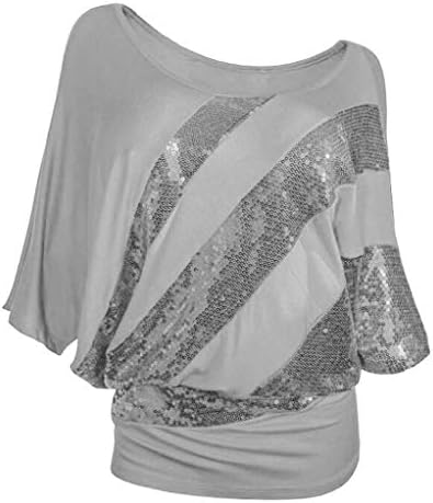 Women Long Sleeve Plus Size Tops,Innerternet Sweatshirt Sequin Causel T-Shirt Top Cold Shoulder Blouse