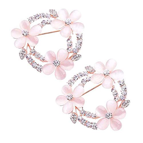XLKJ 2 Pcs Daffodil Crystal Round Flowers Brooch for Women Classy Bouquet Bridal Brooch Pin