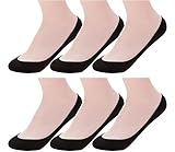 Ndoobiy 6 Pairs Women’s No Show Socks Nonslip Invisible Socks Low Cut Liner Summer Socks for Flats High Heels Black