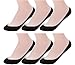 Ndoobiy 6 Pairs Women’s No Show Socks Nonslip Invisible Socks Low Cut Liner Summer Socks for Flats High Heels Black
