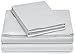 Amazon Brand – Pinzon 400 Thread Count Egyptian Cotton Sateen Hemstitch4 Piece Sheet Set - Queen, Light Grey, Solid
