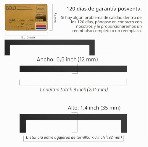 Amerdeco 10 Piece Kitchen Handles 192 mm Black Cupboard Handles Door Handles Stainless Steel Drawers Handles Furniture Handles Sliding Door Handle