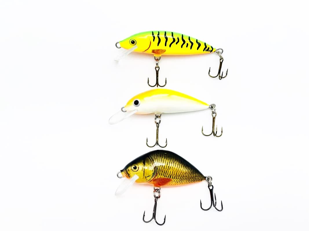 EVERBAY DORADO Wobblers Fishing Lures Set- Artificial Hard Crankbaits Kit - Fishing Tackles, Topwater Life-Like Swimbaits for Salmon & Sea Trout Freshwater, Floating 3pcs (Salmon Sea Trout)