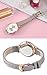 IBSO Women Watches Leather Mesh Strap Round Case Analog Fashion Ladies Wrist Watches (6608 Grey)