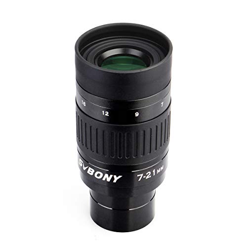 SVBONY SV135 Telescope Eyepiece Zoom 7 to 21mm 1.25 Inch Fully multi Coated 6 Element 4 Group for Astronomic Telescopes