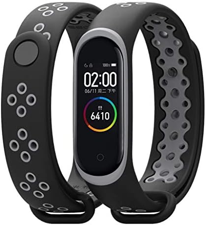 for Xiaomi Mi Band 4 Bands,Fheaven Silicone Wrist Blet Strap Wristband Bracelet Accessories for Xiaomi Mi Band 4 Smart Watch Miband (Black)