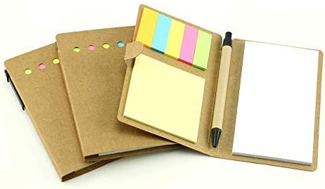 Multi-Function Sticky Notes, Self-Stick Notes Sets, Portable Paper Notebook Personalized Notepads 3 Pack with 3 Pen by Kercan