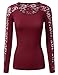 Doublju Slim Fit Floral Lace Paneled Top (Plus size available)
