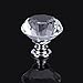 Outus 12 Pieces Diamond Shape Crystal Glass Cabinet Knobs for Cupboard and Drawer, Clear