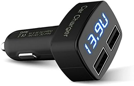 Prime Autobots 4 in 1 Dual USB Car Charger, Voltage Digital Panel Meter Volt Voltmeter Monitor for Auto Car Truck, with LED Display (Blue)