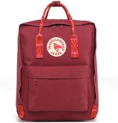 Stylish Design Teens' Backpacks Kids' Waterproof Backpacks Classic Student Backpacks Sports Outdoor Bags (Wine red with colored tape)
