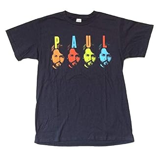 HPC Paul Mccartney Pop Tone Four Faces Navy Blue Men T Shirt - Les Beatles, Paul McCartney, John Lennon, RIngo Starr, George Harrison