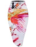 H&C Women's Elastic Waist Stretchy Office Pencil Skirt Made in USA