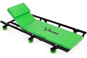 AFF Viking Mechanic's Creeper - Low Profile Fully Padded Design with Adjustable Head - Heavy Duty