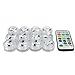 IPUIS 12pcs Tealight LED Waterproof Round Candle Light 3 LED Lamp Remote New Version lampe waterproof for Vase, pool, aquarium, Wedding Decoration (Multicolored+Uni-Color)
