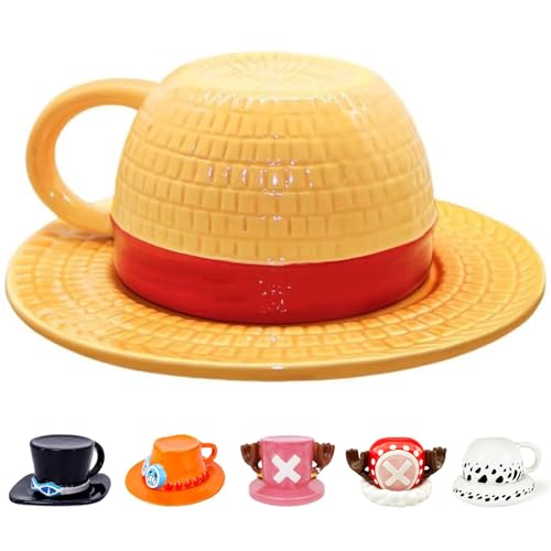 Tazas de café de cerámica de anime de una pieza,Taza de Café de Una Pieza con Diseño de Anime de Luffy, para Amantes del Anime,Navidad,cumpleaños o adornos