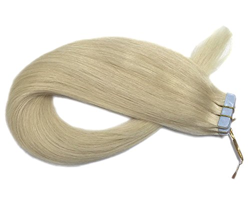 Mario Hair Tape In Human Hair Extensions Silky Straight Skin Weft Human Remy Hair (16 inches, #60)