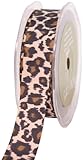 May Arts 7/8-Inch Wide Ribbon, Grosgrain Leopard Print