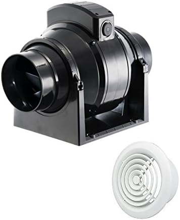 Manrose MF100T In-Line Extractor Fan 100mm with Timer + White Grille
