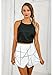 RUIGO Women's High-waisted Boho Asymmetrical Hem Print Skirt Shorts Skort (M, White)