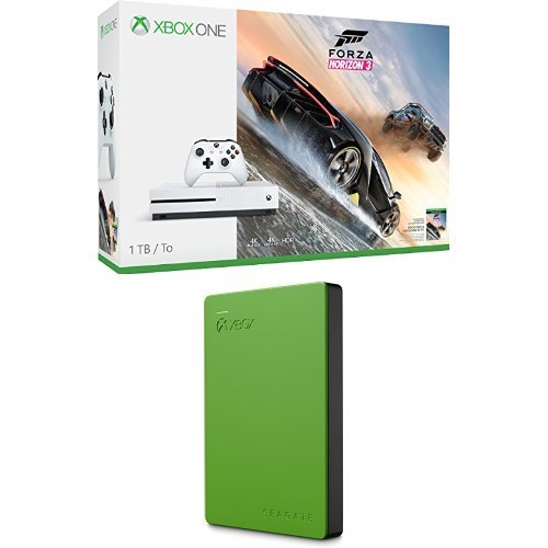 Xbox One S 1TB Console - Forza Horizon 3 Bundle + Seagate 2TB Green Game Drive for Xbox