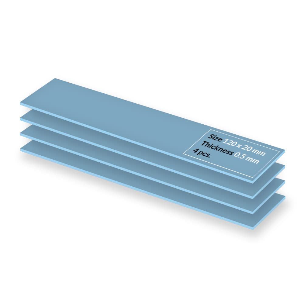 ARCTIC TP-3: Premium Performance Thermal Pad, 120 x 20 x 0.5 mm, (stackable to 2.0 mm without performance loss), 4 Pieces - High Performance, particularly soft, ideal gap filler, bridging gaps