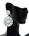 Women's Evening Gala Bridal Prom Wedding Clip On Earrings - Majestic Aurora Borealis Teardrop Gem in Silver-Tone