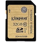 Kingston SDA10/32GB - Tarjeta SD profesional de 32 GB (UHS-I SDHC/SDXC clase 10)