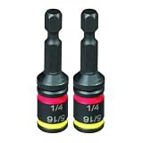 (2-Pack) 1/4 & 5/16 x 2" Reversible Dual-Sided Hex Chuck Driver - MSHC