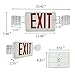 Ainfox 6 Pack LED Exit Sign Emergency Wall Light, UL Listed- LED Combo Emergency EXIT Sign with 2 Head Lights and Back -up Letter Cover (red/6pack)