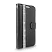 S7 Edge Case, Galaxy S7 Edge Case, Cellularvilla [Diamond Jewel] Embossed Flower Design Premium Pu Leather Wallet Case [Card Slots] Folio Flip Cover for Samsung Galaxy S7 Edge (Black Bling)