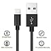 Direct Wire & Cable Premium Quality Nylon Lightning Charging Cable, USB Cord for iPhone Se/6S/6S Plus/6/5S/5C/5/iPad Mini/Air/5/iPod Compatible with iOS9 - Black - 3 Piece
