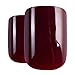 False Nails Bling Art French Fake Matte Gel Glitter Polished Squoval 24 Acrylic Medium Tips Glue (Red, Brown)