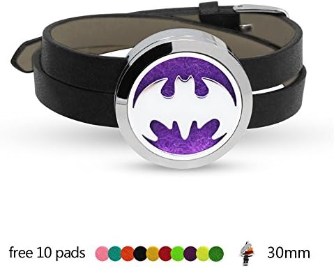 Cartoon Pattern Aromatherapy Essential Oil Diffuser Leather Band Wristband Locket Unisex Bracelet +10pad