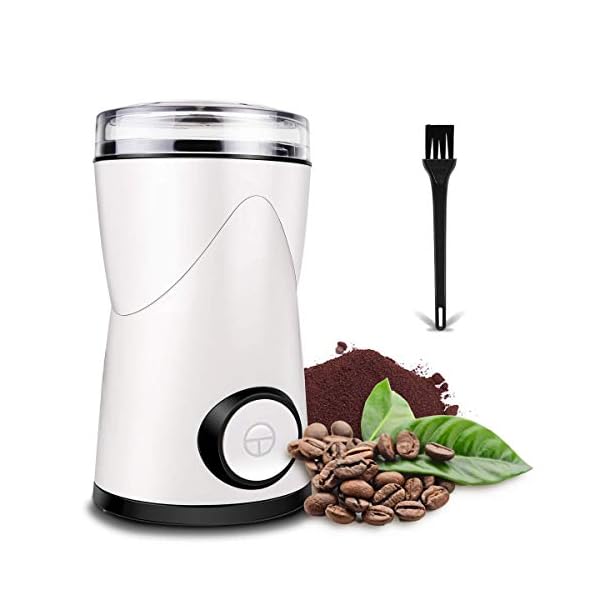 Kaffeemühle Elektrische, morpilot 150W Kaffeemühle mit 70g Fassungsvermögen,Edelstahlmesser, Pinsel, Mühle für…