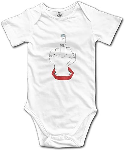 Cotton Unisex Baby Jumpsuits, Cartoon Middle Finger Short Sleeve Toddler Boys Girls Climbing Clothes