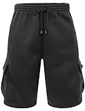 NE PEOPLE Mens Light Comfy Elastic Drawstring Fleece Cargo Sweat Pants