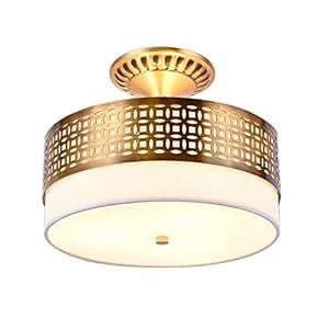 Amazon Com Zjy Modern H65 Full Copper Ceiling Light Fabric Linen